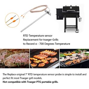 Foedo 7 inches RTD Temperature Probe Sensor for Traeger Wood Pellet Grills Thermostat