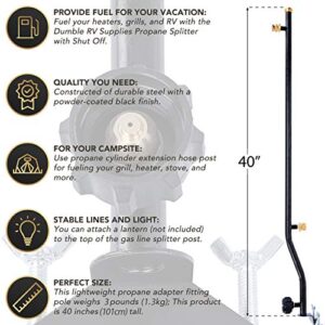 Dumble Propane Distribution Port - Propane Splitter Manifold, Grill Gas Valve with Shutoff, Propane Extension 3-Way Post