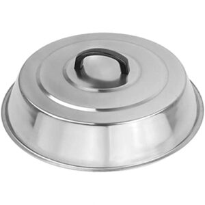 bbq stainless steel 12″ round basting cover/cheese melting dome and steaming cover, best for flat top griddle grill and other grills, smokers