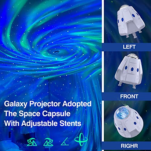 Star Projector Space Capsule Galaxy Projector Skylight with Bluetooth Speaker, Galaxy Night Lights for Kids Bedroom Gaming Room Decor Birthday Christmas Decorations Galaxy Light Gift
