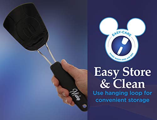 Disney Mickey Mouse Silicone Turner - This Mickey Mouse Disney Spatula is Ideal for Turning Food - Perfect for any Disney Fan - Black, Measures 11 Inches