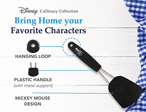 Disney Mickey Mouse Silicone Turner - This Mickey Mouse Disney Spatula is Ideal for Turning Food - Perfect for any Disney Fan - Black, Measures 11 Inches