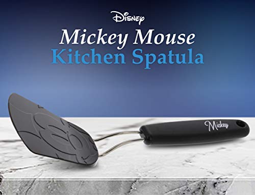 Disney Mickey Mouse Silicone Turner - This Mickey Mouse Disney Spatula is Ideal for Turning Food - Perfect for any Disney Fan - Black, Measures 11 Inches