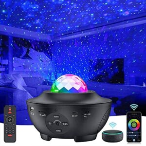 star projector smart wifi galaxy projector,star light projector with alexa & google assistant,10 color music starry light projector for kids adults bedroom/birthday/party/decoration