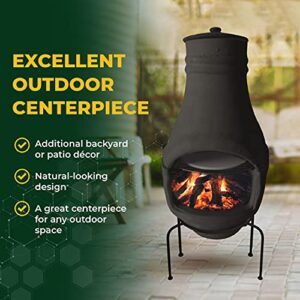 PetraTools Outdoor Pizza Oven Wood Fired, Mini Personal Sized Pizza Cooker, Chiminea-Terra Cotta, Great For Outside Parties, Home Pizza Oven, Pizza Grill (Black)