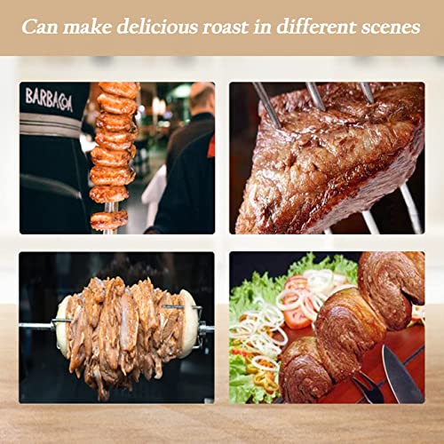 YOOYIST Vertical Skewer for al Pastor Stainless Steel Removable Barbecue Skewers , Brazilian BBQ Skewer Stand Grilling Meat Spit for Steak, Whole Chickens, Whole Fish, Shawarma and Large Meat