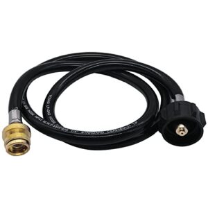 youho 4 feet propane adapter hose 1 lb to 20 lb converter replacement for qcc1/type1 tank connects for type1 lp tank and gas grill.