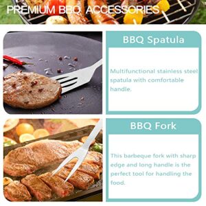 Piduules 5Pcs BBQ Grill Accessories Set, Multifunctional Stainless Steel Barbecue Tools Set in Case for Outdoor Picnic, Camping, Smoking, Grilling