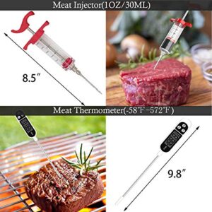 ROMANTICIST 26pcs Grilling Accessories Kit for Men Women, Stainless Steel Heavy Duty BBQ Tools with Glove and Corkscrew, Grill Utensils Set in Portable Canvas Bag for Outdoor,Camping,Backyard,Brown