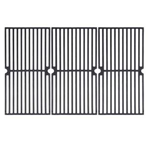 ggc grill grates replacement for brinkmann 810-8410-f, 810-2410-s, 810-2511-s, 810-2512-s, 810-8411-5, 810-9415-w and others, 3 pcs porcelain coated cast iron cooking grate(17 3/4″ x 8 15/16″)