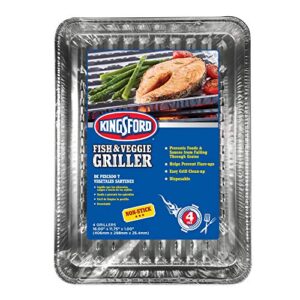 Kingsford Grilling Kingsford Fish and Veggie Aluminum Grill Liners | No More Food Falling Through Grill Grates | Kingsford Grill Accessories, BBQ Accessories | Non-Stick Disposable Grilling Liners