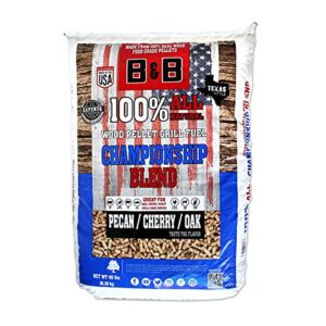 b&b championship blend all natural cherry, oak and pecan hardwood pellets 40 lb. – case of: 1; (one pack)