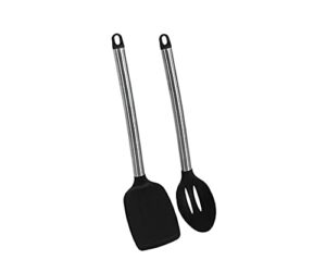 simply served professional turner and slotted spoon, standard, black