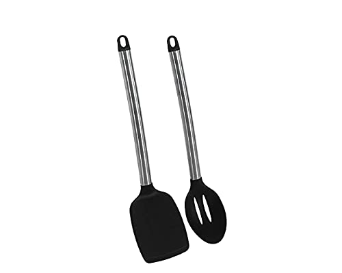 Simply Served Professional Turner and Slotted Spoon, Standard, Black