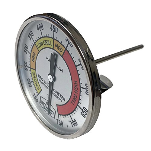 Midwest Hearth Professional Thermometer for Kamado Style Charcoal Grills (3" Dial)