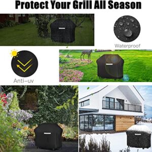 HCFGS Grill Cover 30 inch Waterproof Barbecue Gas Grill Cover, Outdoor Heavy Duty BBQ Cover, Fade & Weather Resistant Upgraded Material for Weber Brinkman Char-Broil and More, Blac