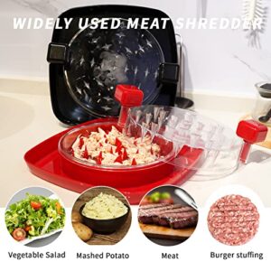 Updated Chicken Shredder, Multifunctional Meat Shredder, Chicken Shredder Tool for Beef Pork Chicken Vegetables Hard Cheese - Reasonable Designed, Works and Clean Easily, Food Grade Material (Red)