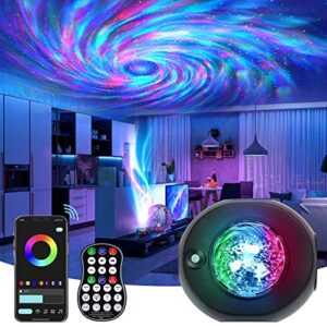 star projector,galaxy light projector for bedroom,night lights nebula ceiling projector with bluetooth speaker and app&remote control swirling galaxy projector for kids birthday decorations gifts