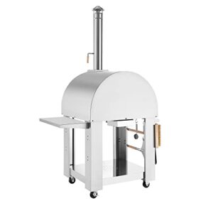 Empava 32.5" Wood Fired Pizza Oven Grill with Side Panel for Outdoor Kitchen in Stainless Steel