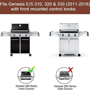 QuliMetal 304 Stainless Steel Grill Burner and SUS304 9MM for Weber Genesis 300 Series (2011-2016), Genesis E310 E320 E330 S310 S320 S330 Gas Grills with Front Control Panel