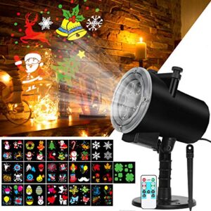 Elec3 Christmas Holiday Led Projection Light 12W, 16 Slides Projector Light Waterproof with RF Romote Used for Home Party Holidays Halloween Decoration