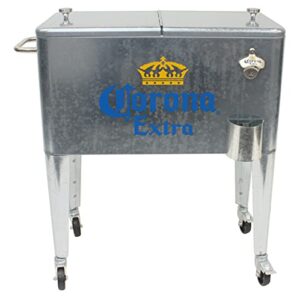 corona leigh country mc 47900 galvanized steel 60 qt. rolling cooler