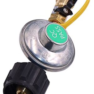 METER STAR QCC Propane Gas Grill Regulator 1/4" Quick Connect Cylinder Adapter and 12 Foot 1/4' Quick Connect Liquid Propane Hose Fitting Kit Elbow Adapter Only for Blackstone 17"/22" Griddle