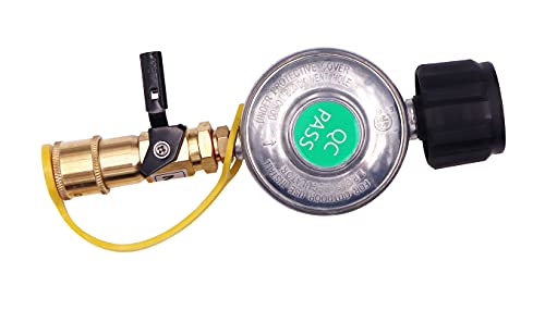 METER STAR QCC Propane Gas Grill Regulator 1/4" Quick Connect Cylinder Adapter and 12 Foot 1/4' Quick Connect Liquid Propane Hose Fitting Kit Elbow Adapter Only for Blackstone 17"/22" Griddle