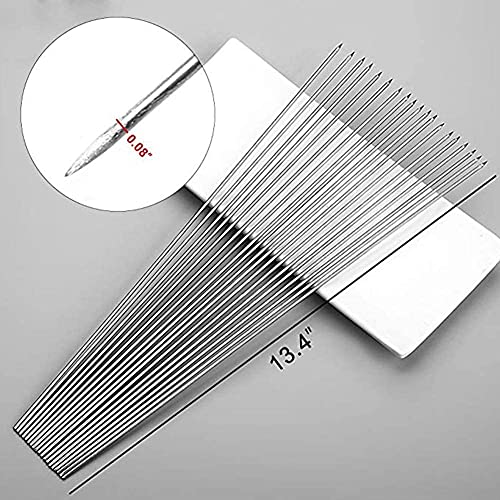 20 Pieces Stainless Steel skewers, BBQ skewers, Meat skewers, Stainless Steel skewers, Reusable BBQ skewers, Kebabs - 35cm