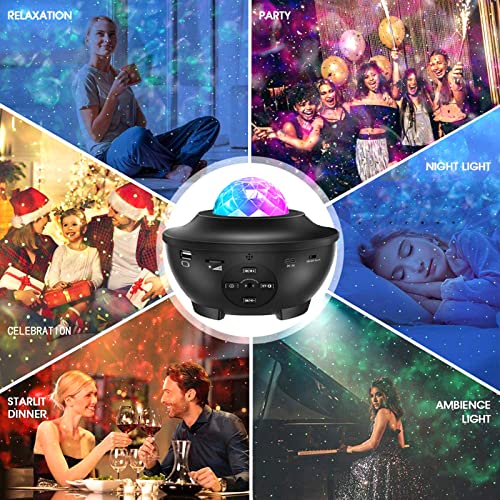 Star Projector, Galaxy Projector for Bedroom, Smart Star Night Light Projector Work with Alexa,Ocean Wave Projector with Remote Control &Music Bluetooth Speaker for Kids Aldult Room Party Decoration