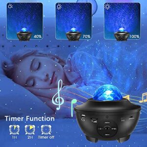Star Projector, Galaxy Projector for Bedroom, Smart Star Night Light Projector Work with Alexa,Ocean Wave Projector with Remote Control &Music Bluetooth Speaker for Kids Aldult Room Party Decoration