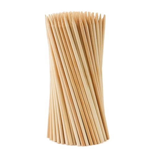 WISYOK 6" Bamboo Skewers, Bamboo Sticks, Wood Skewers for Kabob, BBQ, Marshmallow, Hot dogs, Smores, Appetiser, Chocolate Fountain, Φ=4mm (200 PCS)