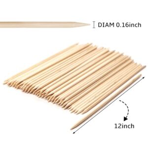 WISYOK 6" Bamboo Skewers, Bamboo Sticks, Wood Skewers for Kabob, BBQ, Marshmallow, Hot dogs, Smores, Appetiser, Chocolate Fountain, Φ=4mm (200 PCS)