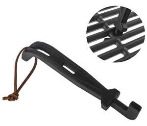 easibbq cast iron grill grate lifter, barbecue universal grid lifter, hot surfaces handling lifter gripper for most charcoal grills and gas grills