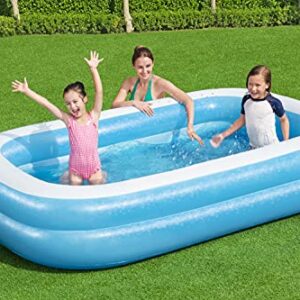 H2OGO! Blue Rectangular 8'6" Inflatable Family Pool | Perfect for Kids, Ages 6+