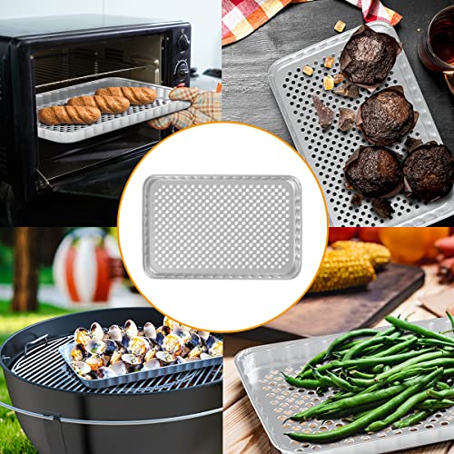 16.5 x 11.5 Inch Disposable Aluminum Foil Pans Use on BBQ or Indoor Hot Plate, Aluminum Sheet Pans for Cooking, Baking, Heating -Protect Cooking Grate Heavy Duty Grill Topper 10 Pack