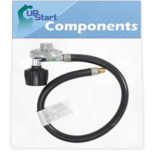 upstart components bbq gas grill propane regulator hose replacement parts for weber weber 1100 lp – compatible barbeque 21″ hose and regulator with 1/8 npt male thread with qcc1 connection