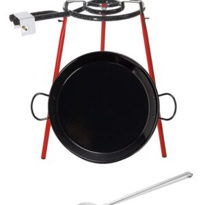 Vaello 18" Outdoor Paella Set for up to 12 people with gas burner, rust-free non-stick FREE Spatula