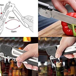 Lichamp 6-in-1 BBQ Multi Tool Set, Folding BBQ Tool Stainless Steel, Folding Grill Tool for Outdoor BBQ Grill