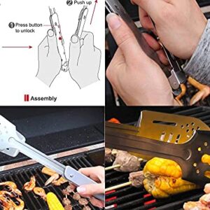 Lichamp 6-in-1 BBQ Multi Tool Set, Folding BBQ Tool Stainless Steel, Folding Grill Tool for Outdoor BBQ Grill