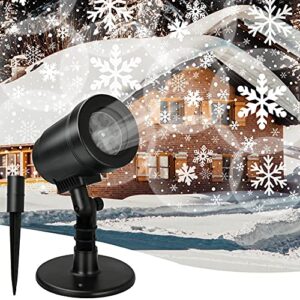christmas projector lights outdoor, outdoor christmas decorations, snow holiday projector lights, waterproof led snowflake lights, xmas decoration for house, yard, wall, outdoors and indoors