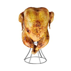 Vertical Chicken Holder Turkey Rack, Chicken & Turkey Roasting Rack for Smoker and Grill, Chicken Roasting Stand for Whole Chicken Roaster, Beer Can Chicken Holder, Turkey Rack for Fry Pot, 2 Pcs