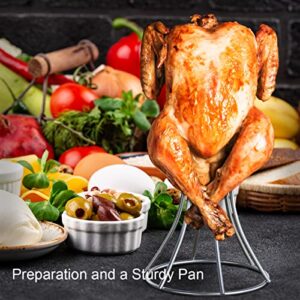 Vertical Chicken Holder Turkey Rack, Chicken & Turkey Roasting Rack for Smoker and Grill, Chicken Roasting Stand for Whole Chicken Roaster, Beer Can Chicken Holder, Turkey Rack for Fry Pot, 2 Pcs