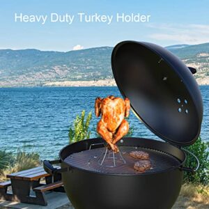 Vertical Chicken Holder Turkey Rack, Chicken & Turkey Roasting Rack for Smoker and Grill, Chicken Roasting Stand for Whole Chicken Roaster, Beer Can Chicken Holder, Turkey Rack for Fry Pot, 2 Pcs