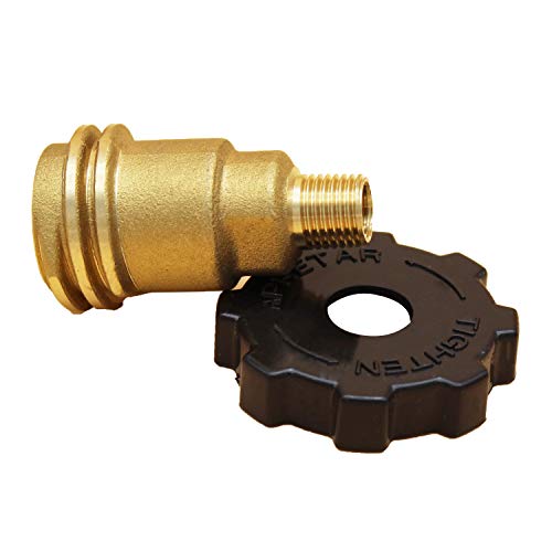 MENSI QCC1 Propane Tank Cylinder Adapter Fitting by 1/4" NPT Male Thread Brass Connector with Free Hand Wheel