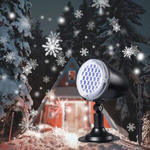 Christmas Projector Lights Outdoor, Indoor Christmas Decorations Snowfall LED Light Projectors with Waterproof White Snowflake for Xmas，Holiday, Home，Party，Garden and Patio Decoration