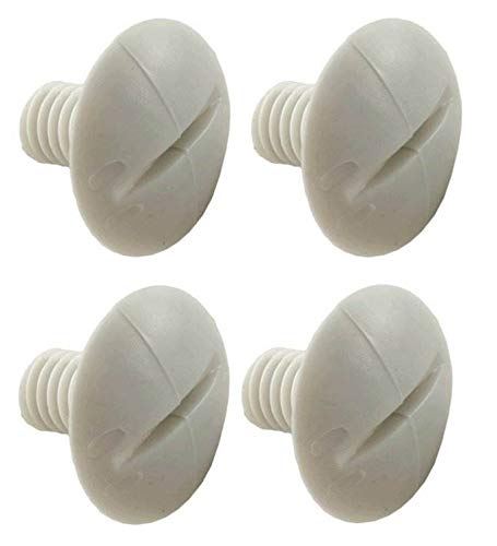 4 Polaris C55 Pool Cleaner 180 280 Plastic White Wheel Screws Part C-55 (4 Pack)