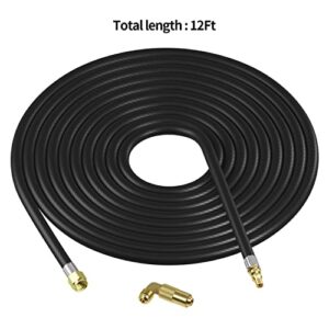 Generep 12Ft RV Quick Connect Propane Hose with Elbow Adapter Convertion Fitting, for Blackstone 17" & 22" Griddle1/4 Quick Plug