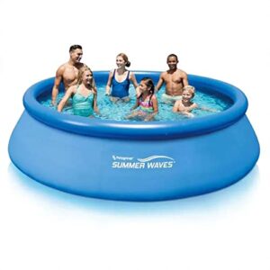 Summer Waves P1001236A Quick Set 12ft x 3ft Outdoor Inflatable Ring Above Ground Outdoor Swimming Pool with GFCI RX300 Filter Pump System, Blue