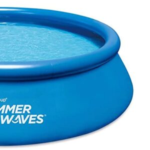 Summer Waves P1001236A Quick Set 12ft x 3ft Outdoor Inflatable Ring Above Ground Outdoor Swimming Pool with GFCI RX300 Filter Pump System, Blue